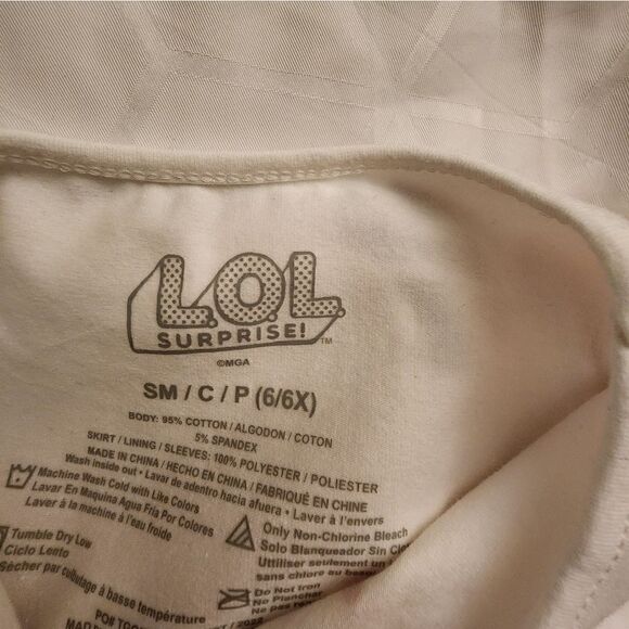 Nwt Girls' LOL Surprise Valentine's Day Tutu Summer Dress - Pink/Off White - Picture 3 of 6